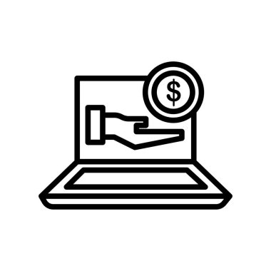 Dizüstü simge vektör işareti ve beyaz arka plan üzerinde izole sembolü