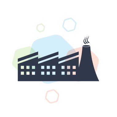 Web ve mobil uygulama tasarımınız için beyaz arkaplanda izole edilmiş fabrika simgesi vektörü