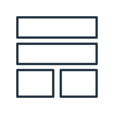 Düzen simgesi vektörü beyaz arkaplanda izole edildi, düzen işareti