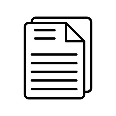 Web ve mobil uygulama tasarımınız için beyaz arkaplanda izole edilmiş belge simgesi vektörü