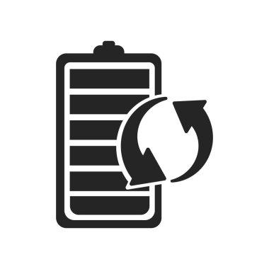 Ekolojik pil ikonu vektör işareti ve beyaz üzerine izole edilmiş sembol