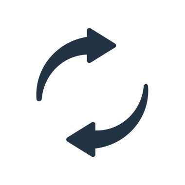 Beyaz arka plan üzerinde yenileme işareti izole simge vektör yenileme