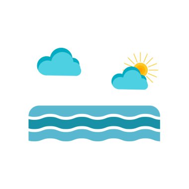 Web ve mobil uygulama tasarımınız için beyaz arkaplanda izole edilmiş deniz simgesi vektörü