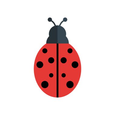 Uğur böceği simge vektör işareti ve beyaz arka plan üzerinde izole sembolü