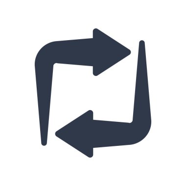 Web ve mobil uygulama tasarımınız için beyaz arkaplanda izole edilmiş ok simgesi vektörünü yeniden yükle