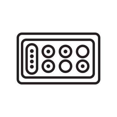 Beyaz arkaplanda Mancala simge vektör işareti ve sembol izole