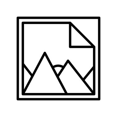 Beyaz arkaplanda görüntü simgesi vektörü izole edildi, resim işareti, lin,