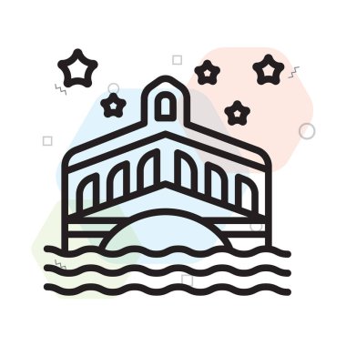 Venedik simge vektörü web ve mobil uygulama tasarımınız için beyaz arkaplanda izole edildi