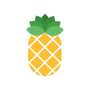 Ananas simge vektör işareti ve üzerinde beyaz backgrou izole sembolü