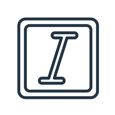 Beyaz arkaplanda izole edilmiş Italik simge vektörü, İtalik işaret