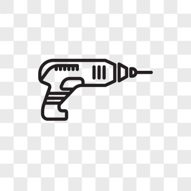 Saydam arka plan üzerinde matkap logo izole matkap vektör simgesi