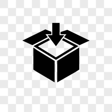 Taşıma kutusu vektör simgesi şeffaf arkaplanda izole edildi