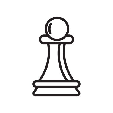 Piyon simgesi vektör işareti ve beyaz arkaplanda izole edilmiş sembol