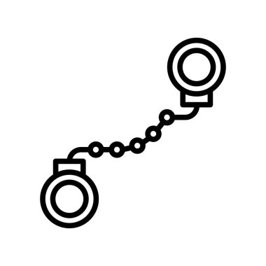 Kelepçe simgesi vektör işareti ve sembol beyaz arka Grou 'da izole edildi