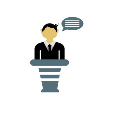 Web ve mobil uygulama tasarımınız için konuşma simgesi vektörü beyaz arkaplanda izole edildi