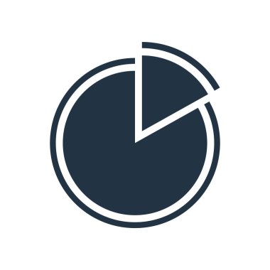 Beyaz arka plan üzerinde pasta grafiği sı izole pasta grafik simge vektör