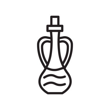 Ağ ve mobil uygulama tasarımınız için beyaz arkaplanda izole edilmiş zeytin yağı ikonu vektörü