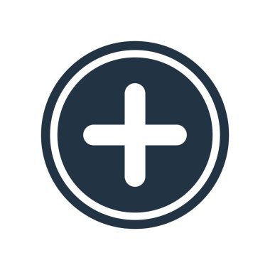 Beyaz arkaplana izole edilmiş simge vektörü ekle, işaret ekle