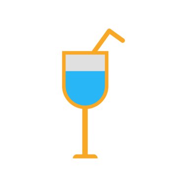 Kokteyl simge vektör işareti ve üzerinde beyaz adam izole sembolü