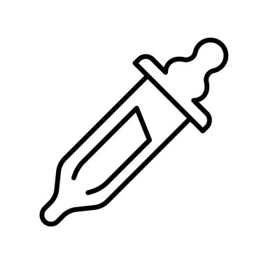 Beyaz arkaplanda izole edilmiş boru simgesi vektörü, Pipette işareti ,
