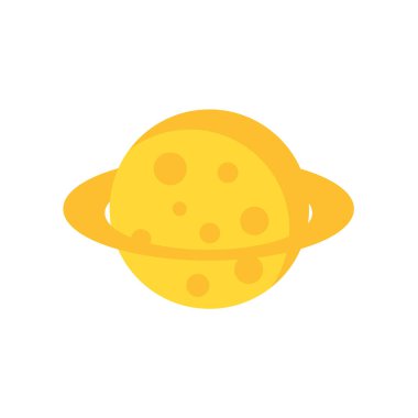 Web ve mobil uygulama tasarımınız için beyaz arkaplanda izole edilmiş gezegen simgesi vektörü