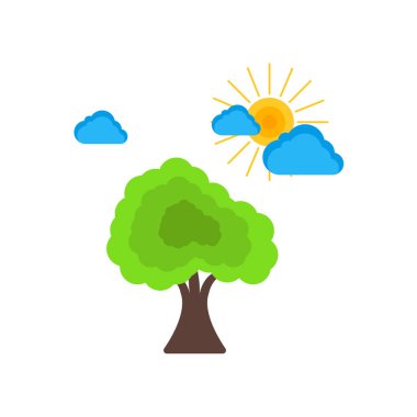 Ağaç simge vektör işareti ve beyaz arka plan üzerinde T izole sembolü