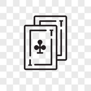 Şeffaf arka plan üzerinde kartları logo izole kart vektör simgesi