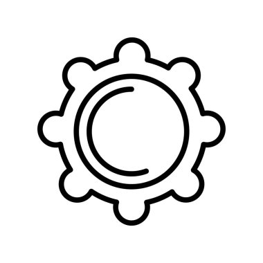 Beyaz arka plan üzerinde ayar işareti izole ayarı simge vektör