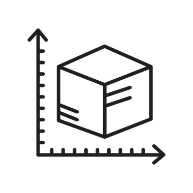 Küp simge vektör izole beyaz arka plan, küp işareti, çizgi üzerinde 