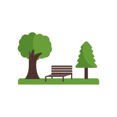 Park simge vektör işareti ve beyaz arka plan üzerinde izole sembolü
