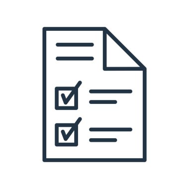 Beyaz arkaplanda izole edilmiş simge vektörü denetleniyor, işareti kontrol ediliyor