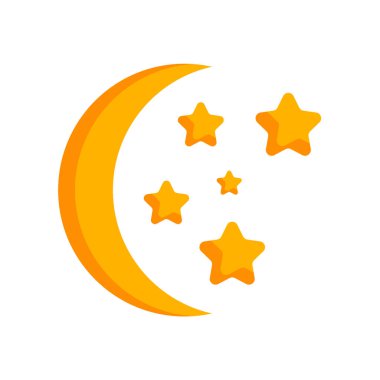 Moon icon vector isolated on white background for your web and mobile app design