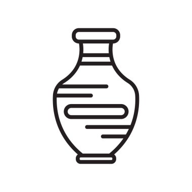 Vazo simge vektör işareti ve beyaz arka plan üzerinde izole sembolü