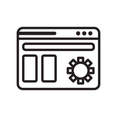 Tarayıcı simge vektör işareti ve beyaz arka plan üzerinde izole sembolü