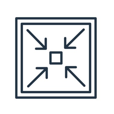 Beyaz arkaplanda izole edilmiş simge vektörünü küçült, küçült işareti