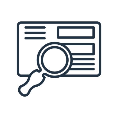 Arama motoru simgesi vektörü beyaz arkaplanda izole edildi, Arama e