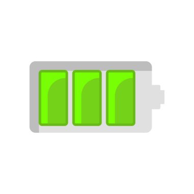 Batarya durum ikonu vektör işareti ve beyaz arkaplanda izole edilmiş sembol