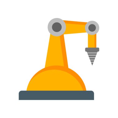 Beyaz arkaplanda izole edilmiş robot kol ikonu vektör işareti ve sembolü