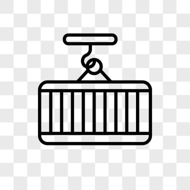 Saydam arka plan üzerinde Contai izole konteyner vektör simgesi