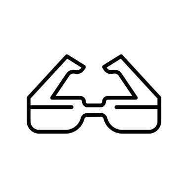 Beyaz arkaplanda izole edilmiş gözlük simgesi vektör işareti ve sembolü