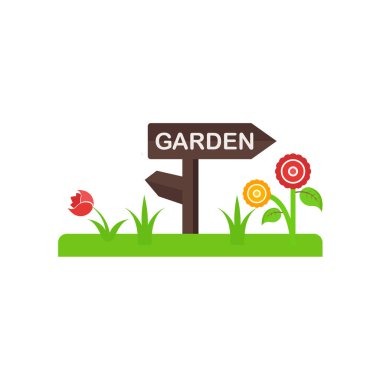 Bahçe simge vektör işareti ve beyaz arka plan üzerinde izole sembolü,