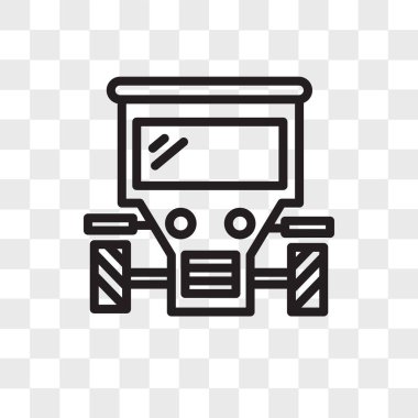 Saydam arka plan üzerinde traktör izole traktör vektör simgesi 