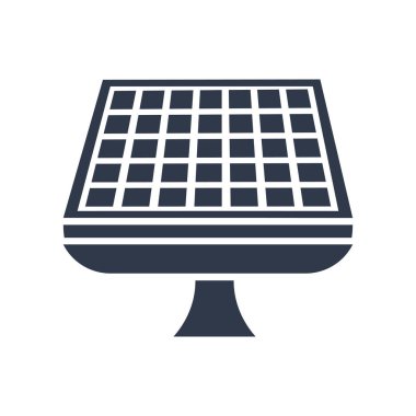 Web ve mobil uygulama tasarımınız için beyaz arkaplanda izole edilmiş güneş paneli simgesi vektörü