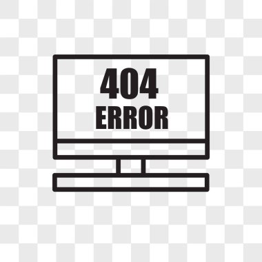 404 hata sayfa vektör simgesi şeffaf arkaplanda izole edildi, 4
