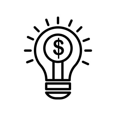 Beyaz arkaplanda izole edilmiş fikir simgesi vektör işareti ve sembolü