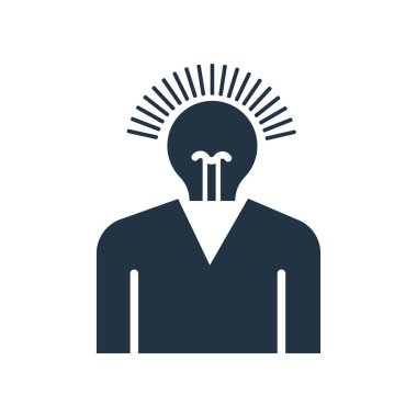 Beyaz arka plan üzerinde fikir işareti izole fikir simge vektör