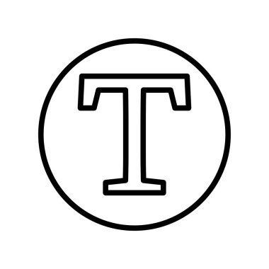 Web ve mobil uygulama tasarımınız için beyaz arkaplanda izole edilmiş metin simgesi vektörü