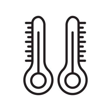 Beyaz arkaplanda izole edilmiş termometre simgesi vektörü, Termomet