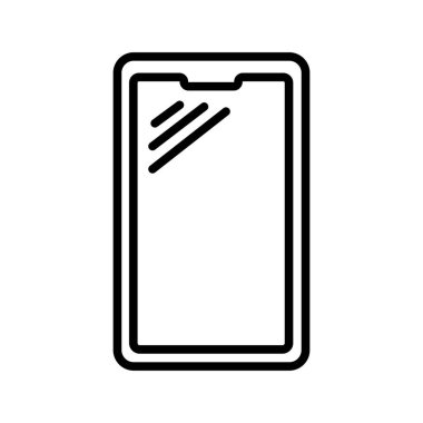 Web ve mobil uygulama tasarımınız için beyaz arkaplanda izole edilmiş akıllı telefon simgesi vektörü