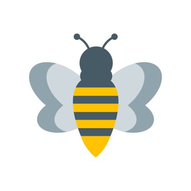 Arı simge vektör işareti ve beyaz arka plan üzerinde izole sembolü